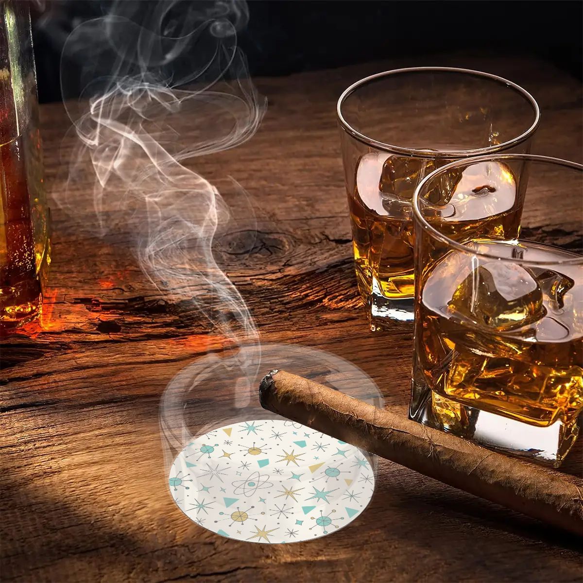 Atomic Stardust Glass Ashtray - A Retro Receptacle!