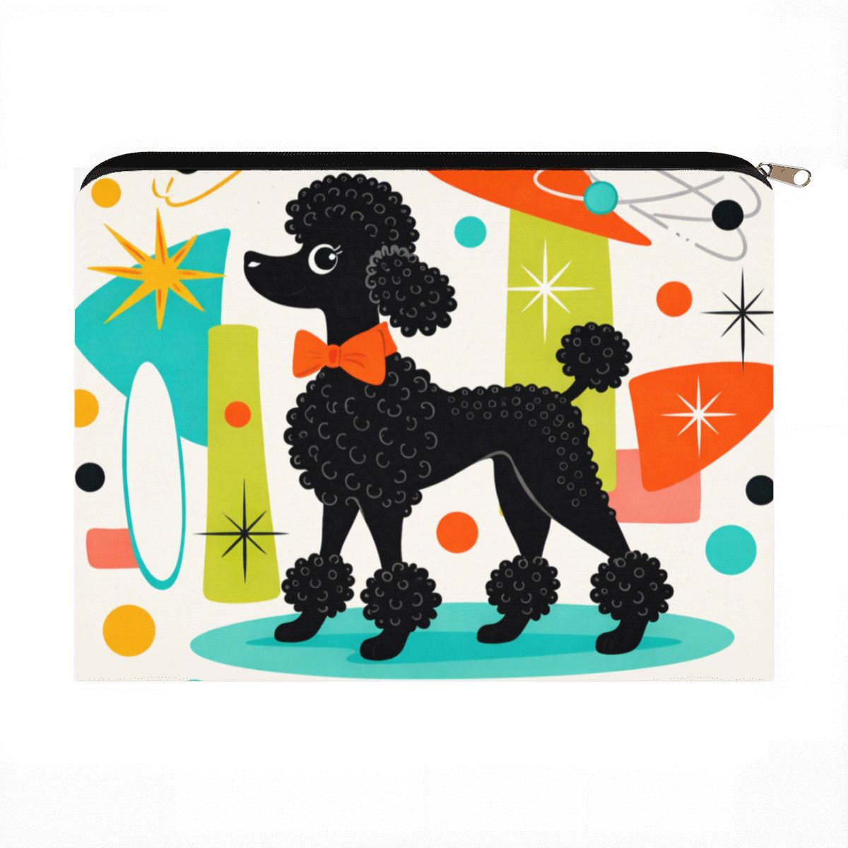 🐩 Atomic Poodle Travel Makeup Pouch – All-Over UV Print