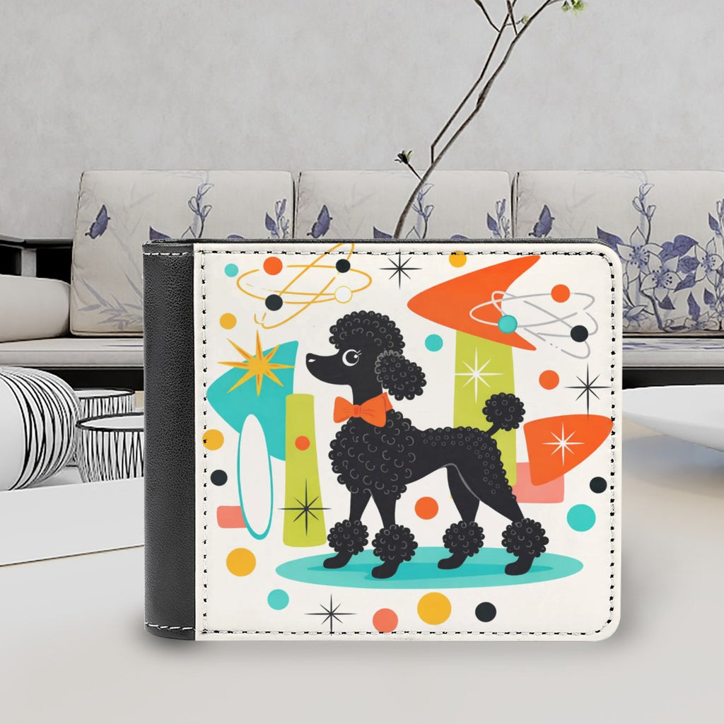 🐩 Atomic Poodle PU Leather Wallet – Compact Retro Accessory