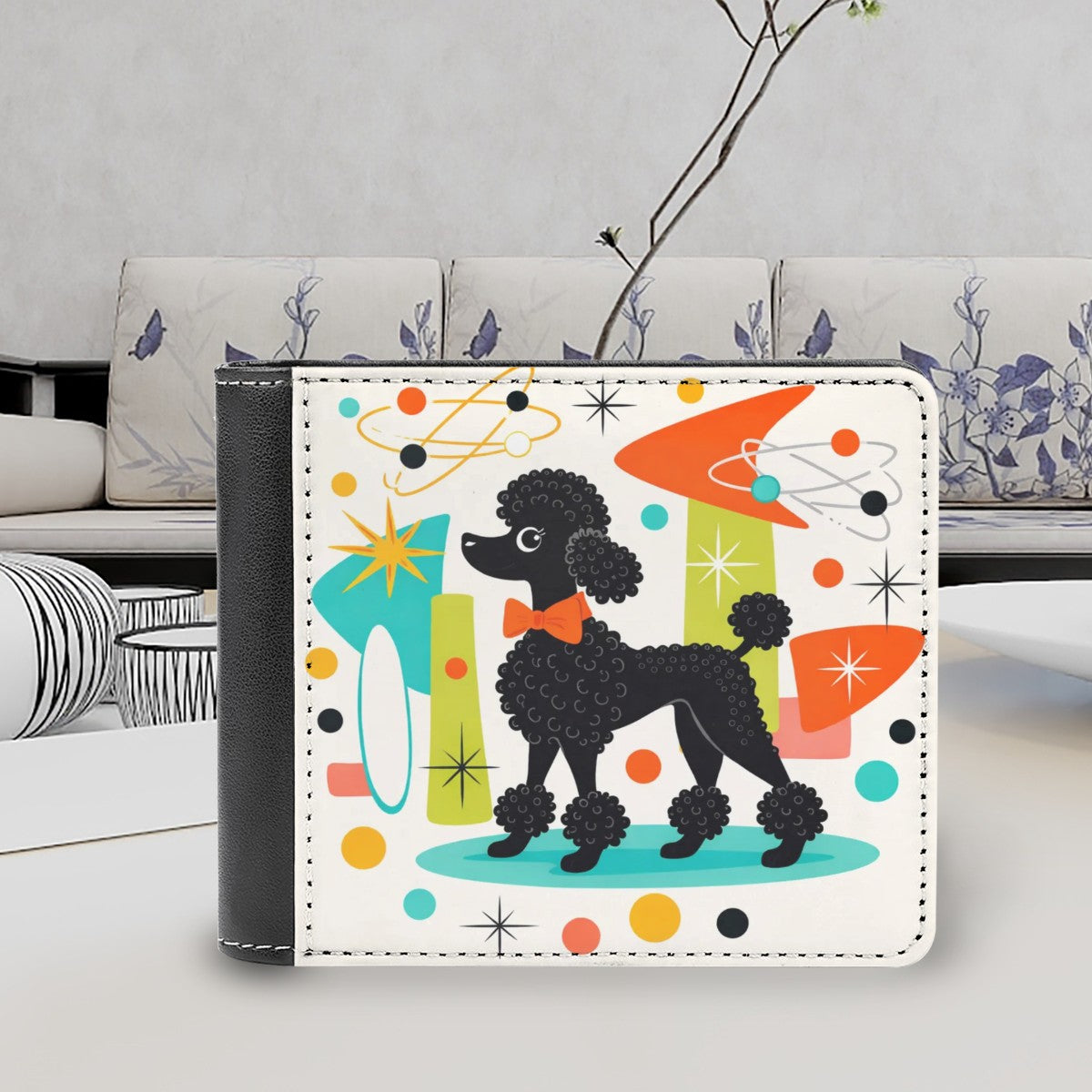 🐩 Atomic Poodle PU Leather Wallet – Compact Retro Accessory