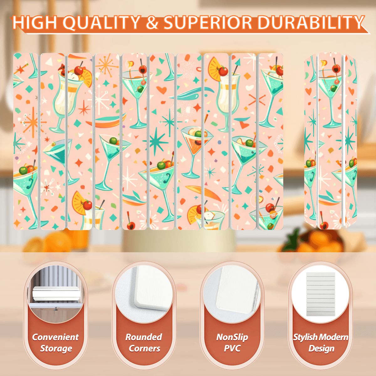 🍽️ Atomic Kitsch Diatomaceous Earth Drying Mat – Floral Absorption Edition