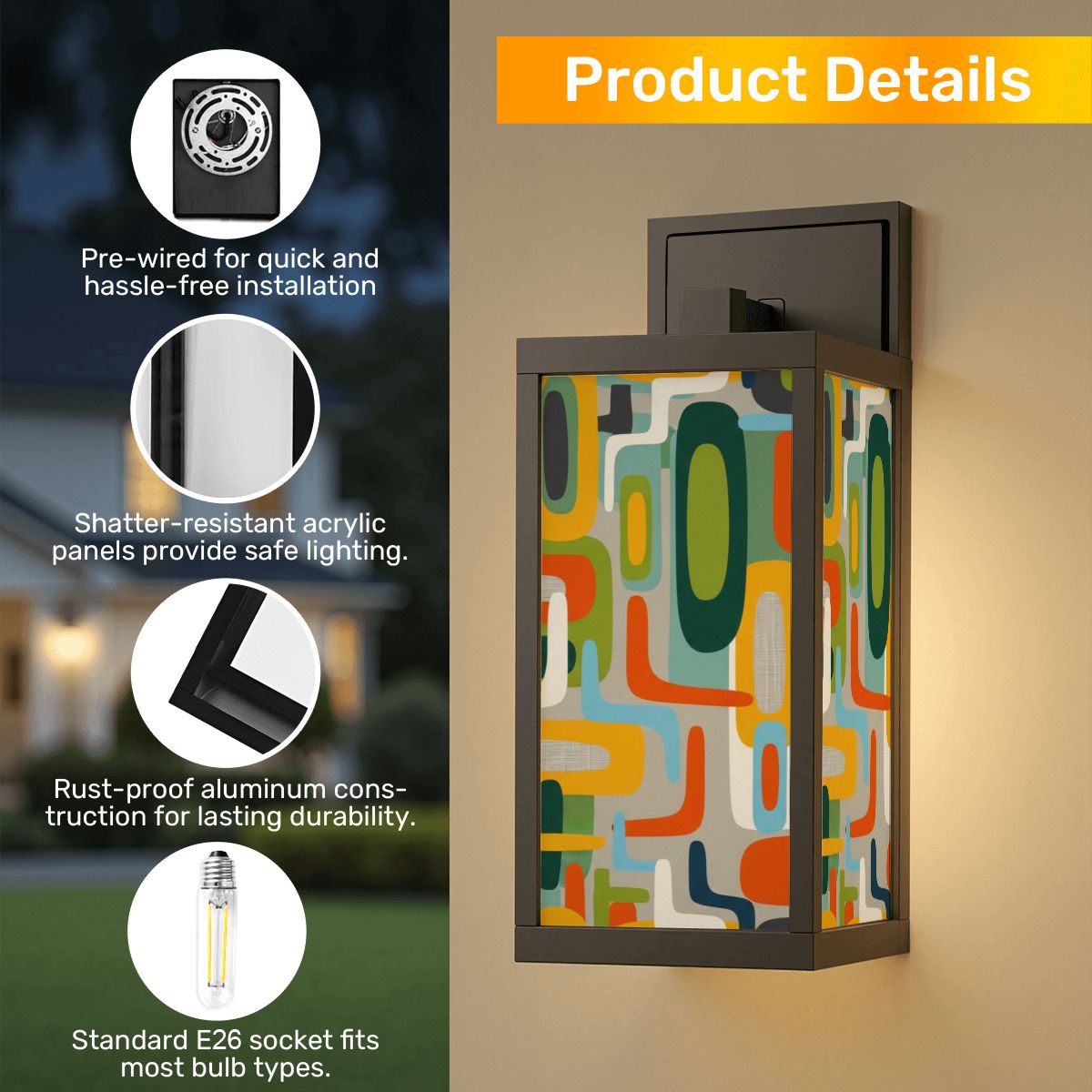 Patio Wall Light – Dual-Sided Atomic Glow