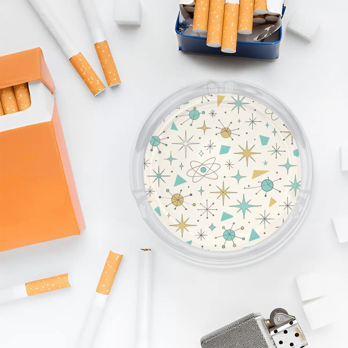 Atomic Stardust Glass Ashtray - A Retro Receptacle!