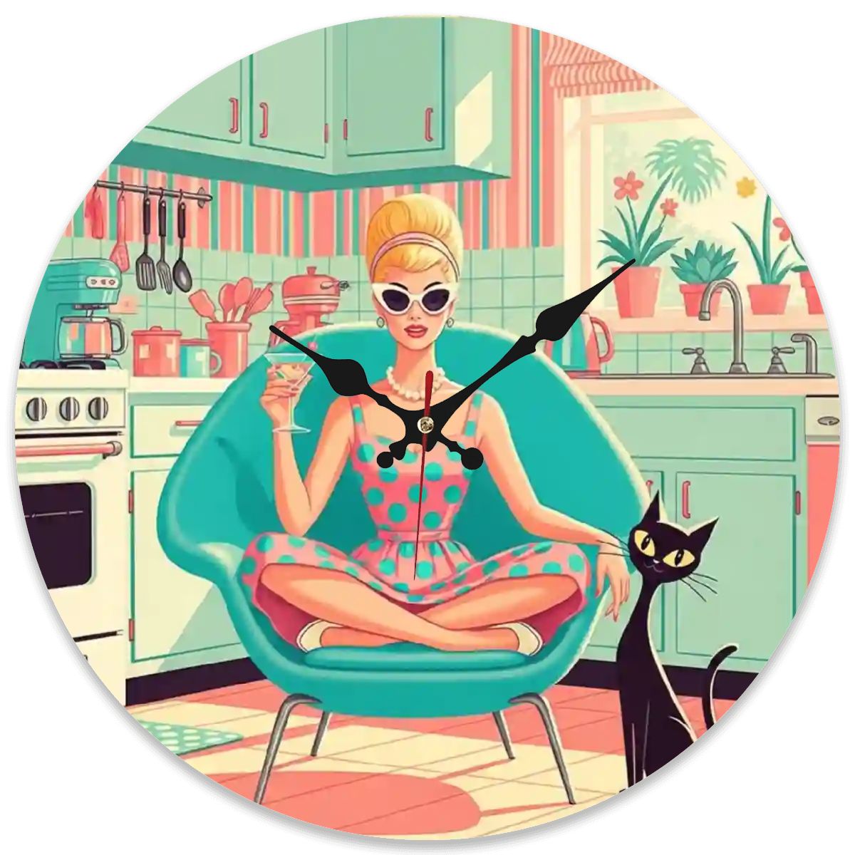 Wooden Round Wall Clock 9.8"x9.8" (Made in USA)