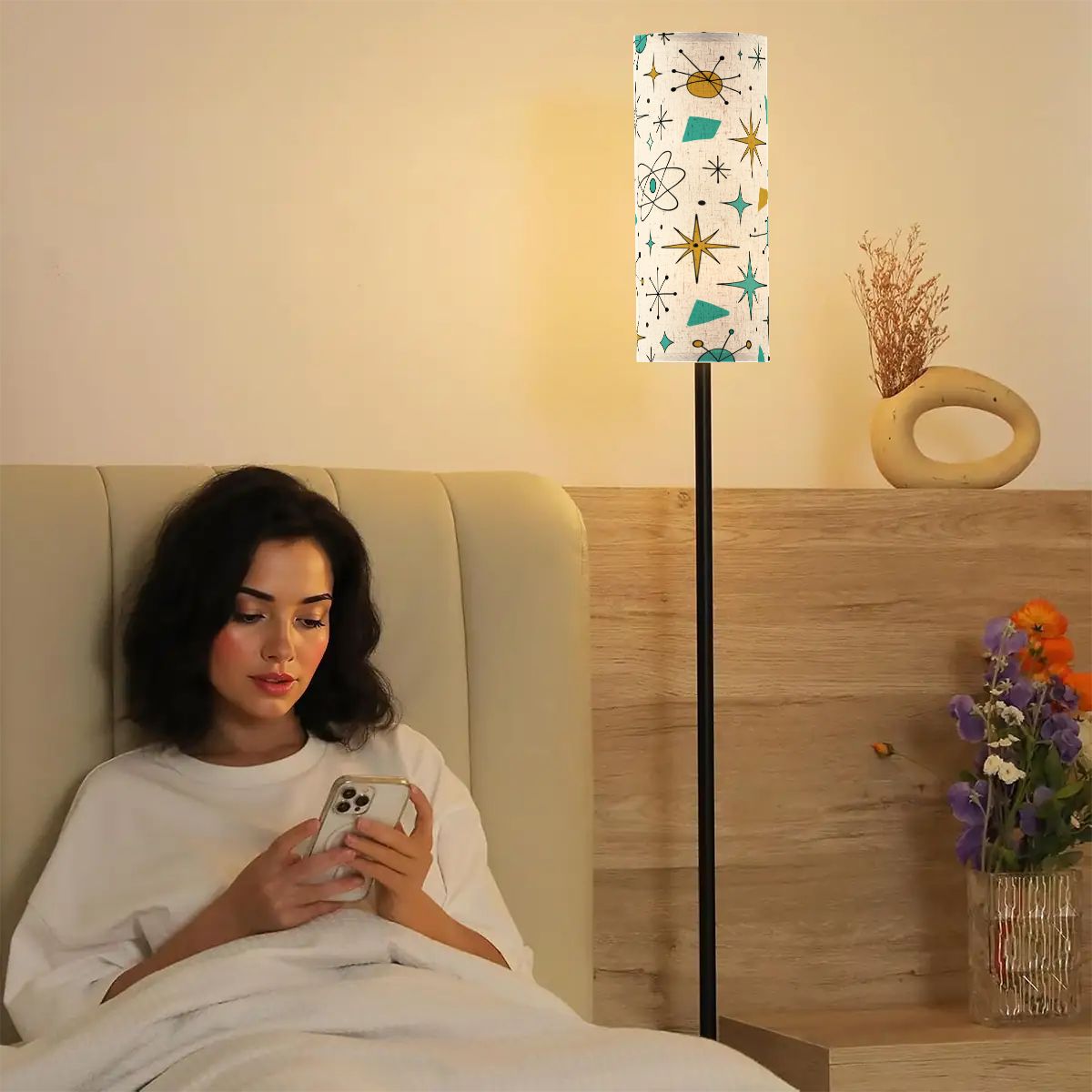 Atomic Kitsch Smart LED Floor Lamp | Mid-Century Modern Atomic Starburst Standing Lamp (Made in USA)