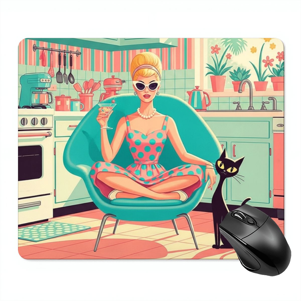 ☕️ Atomic Lounge Mouse Pad – MCM Kitsch Comfort
