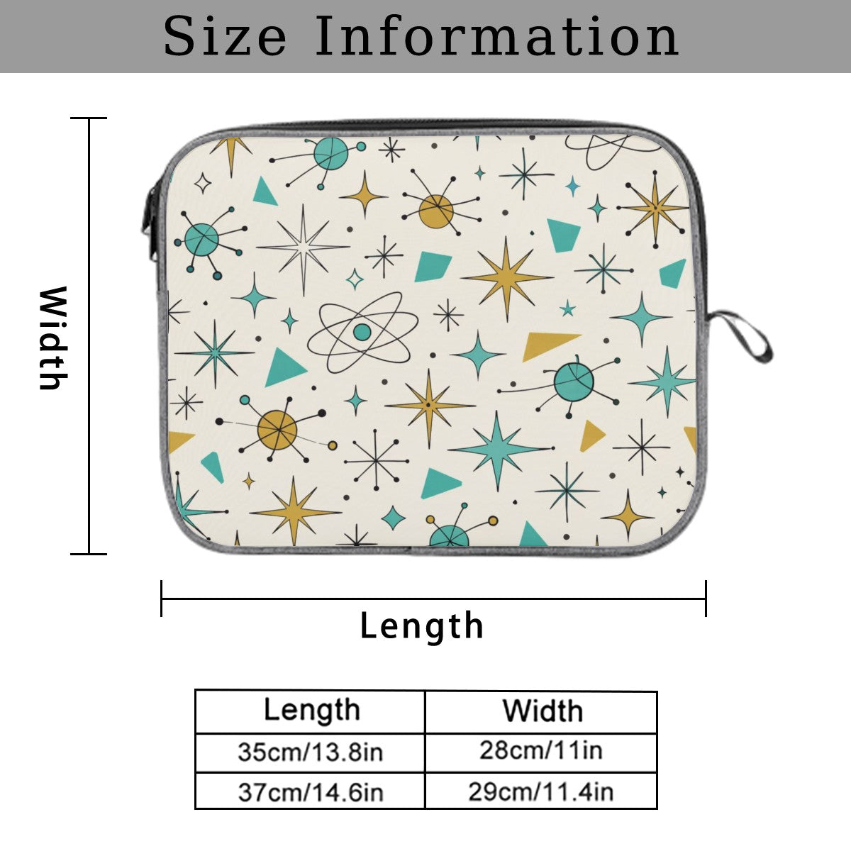 Atomic Stardust Laptop Sleeve - Carry Your Tech in Retro Style!