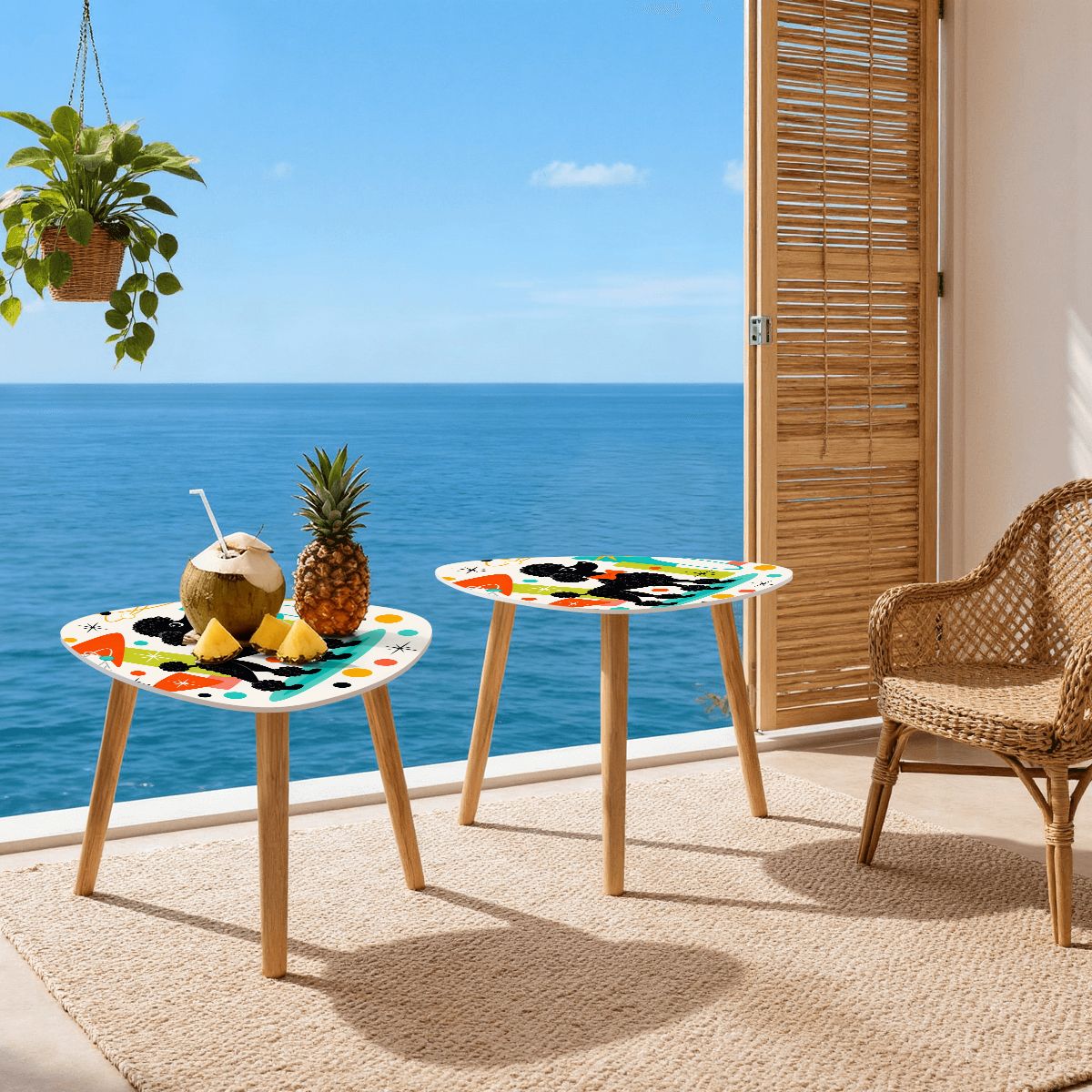 🐩 Atomic Poodle Nesting Side Tables – Set of 2