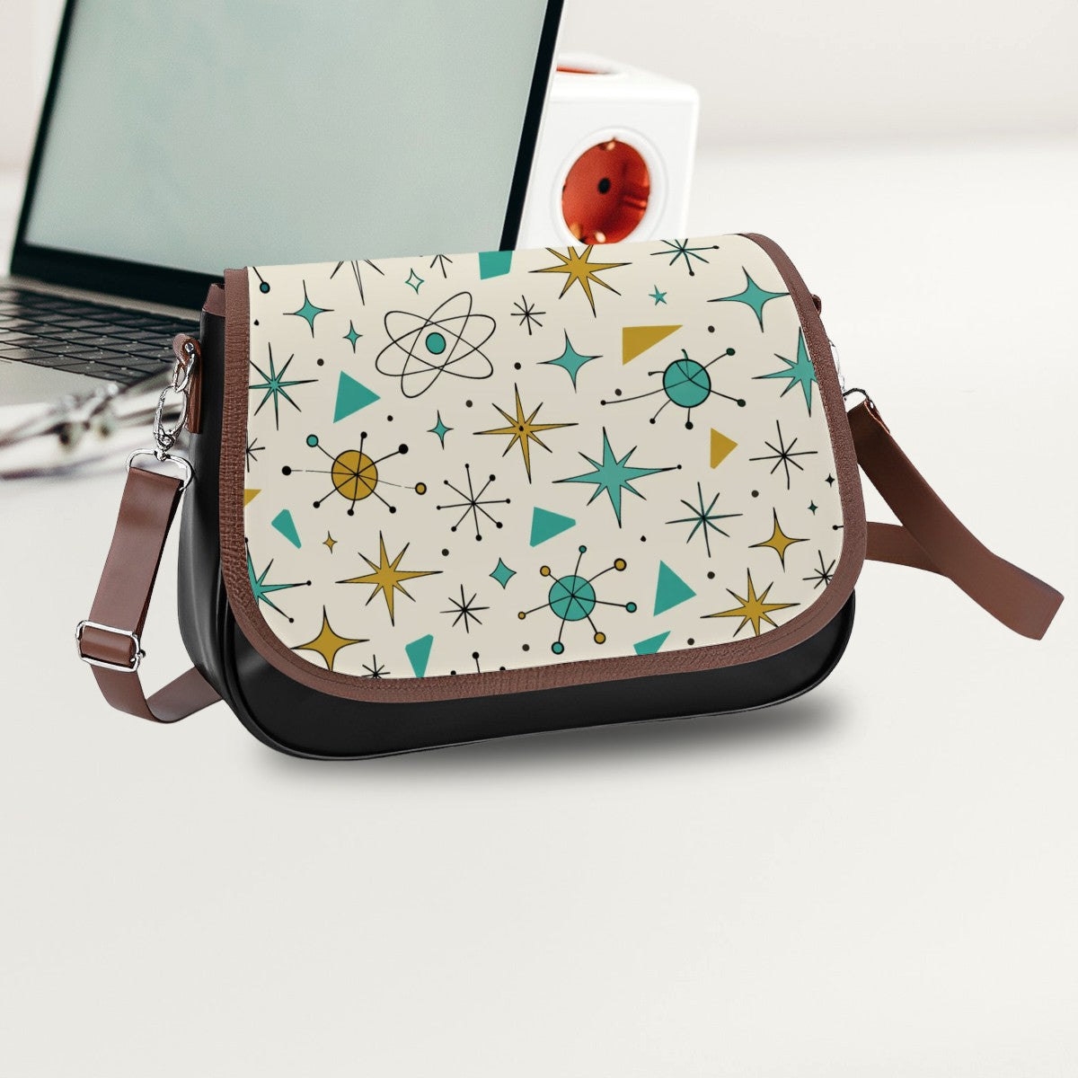 Atomic Kitsch Mid-Century Modern Shoulder Bag | Retro Atomic Starburst Design