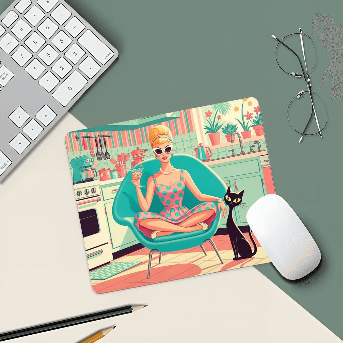 ☕️ Atomic Lounge Mouse Pad – MCM Kitsch Comfort