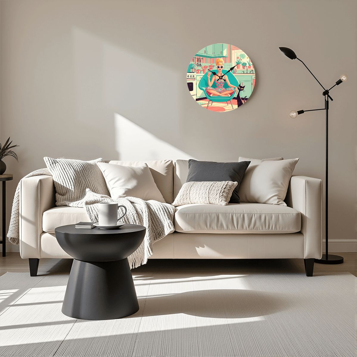 Wooden Round Wall Clock 9.8"x9.8" (Made in USA)