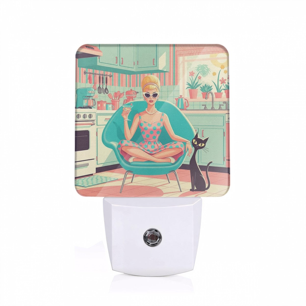 🌙 Atomic Kitchen Diva LED Night Light – MCM Sensor Glow